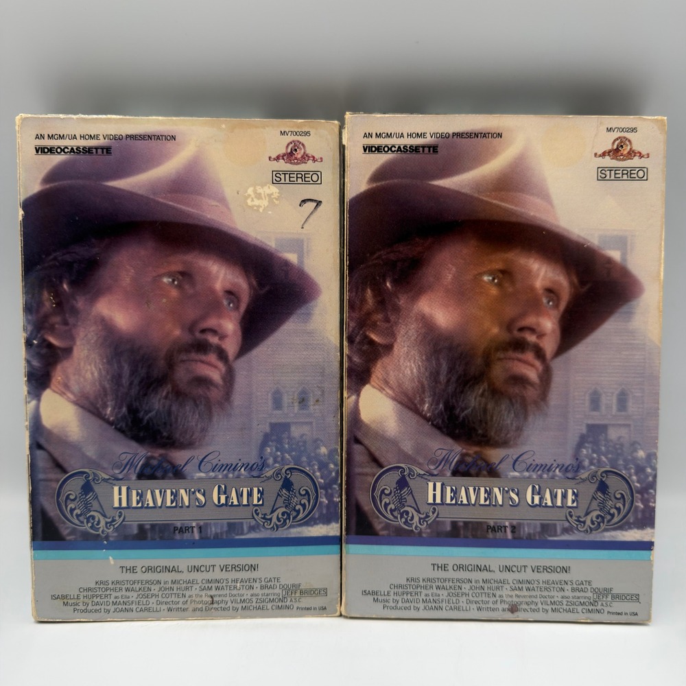 Heavens Gate VHS 1983 MGM UA Original Uncut Version 2 Tape Set Michael Cimino